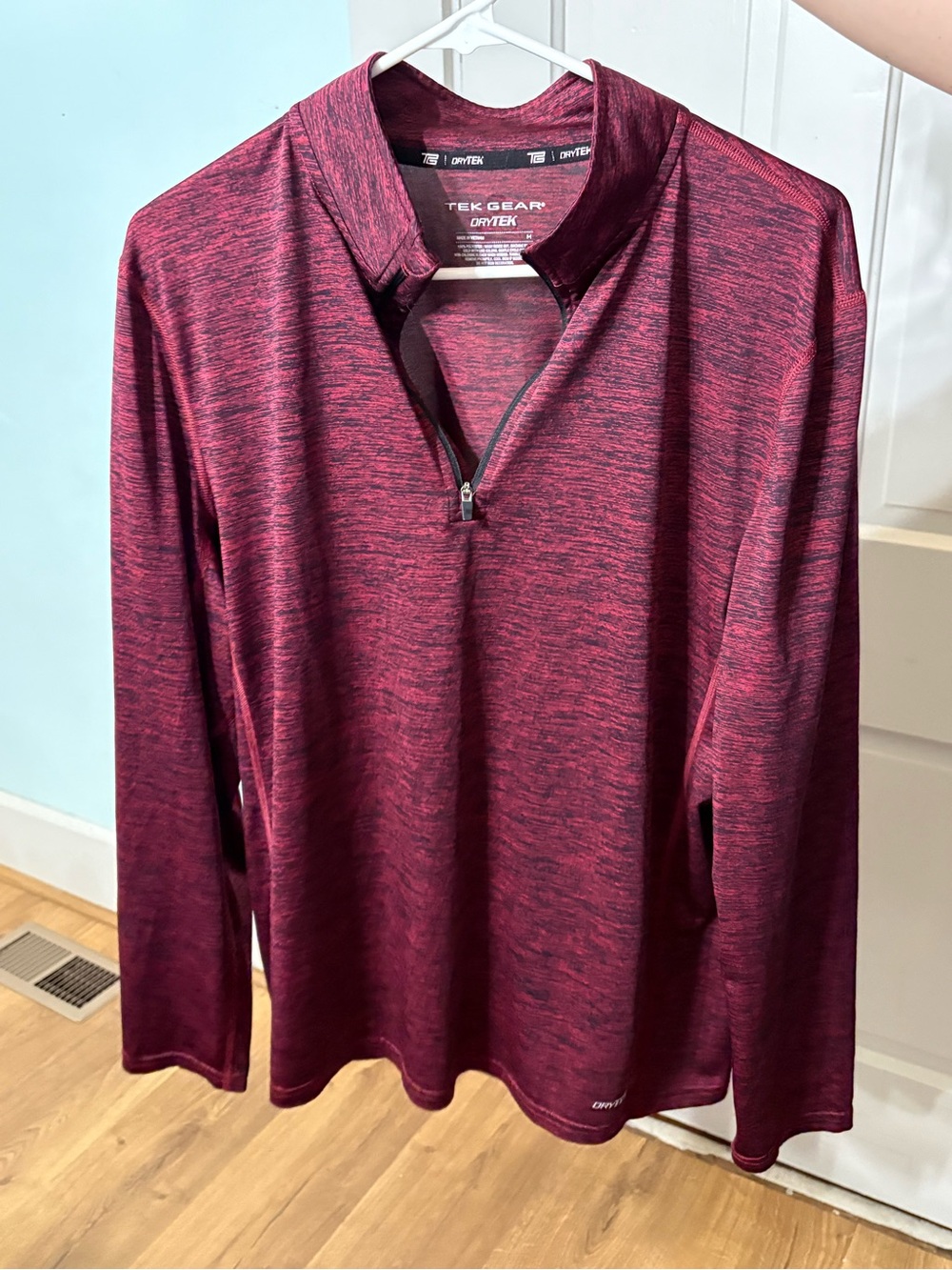 tek gear Maroon Heather Quarter-Zip Lightweight Pullover